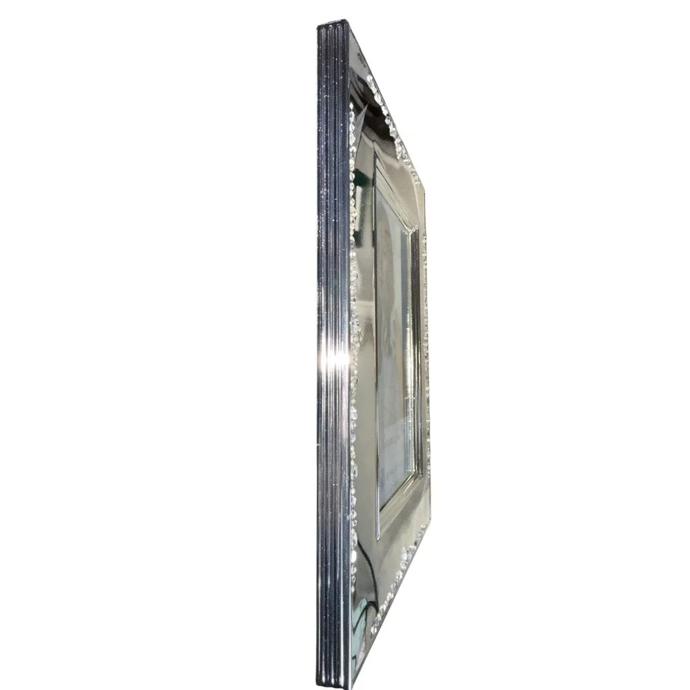 Wedding Picture Frame 5x7 photo opening‎ Frame Crystal Accents Silver